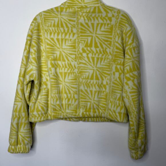 Billabong Green Cheeko Zip-Up Polar Fleece Jacket Geometric Pattern Size L - Picture 7 of 7